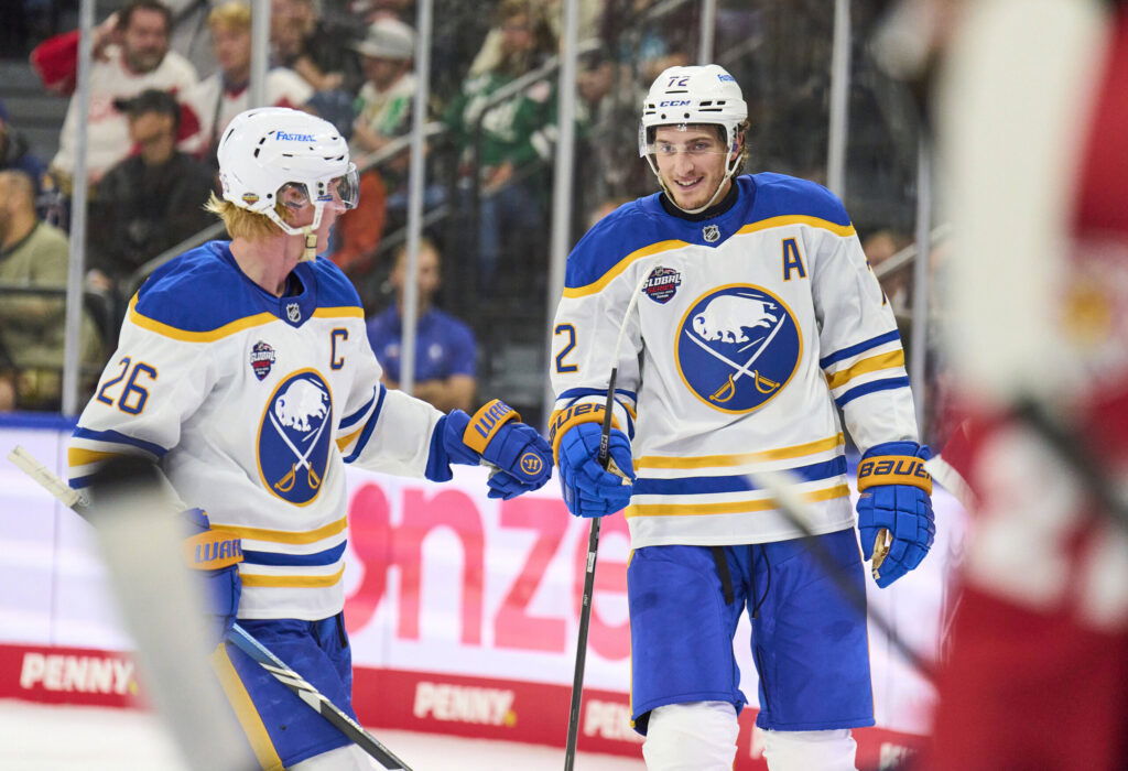 Watch: Broken teeth fly in bizarre incident during Sabres vs Red Wings
