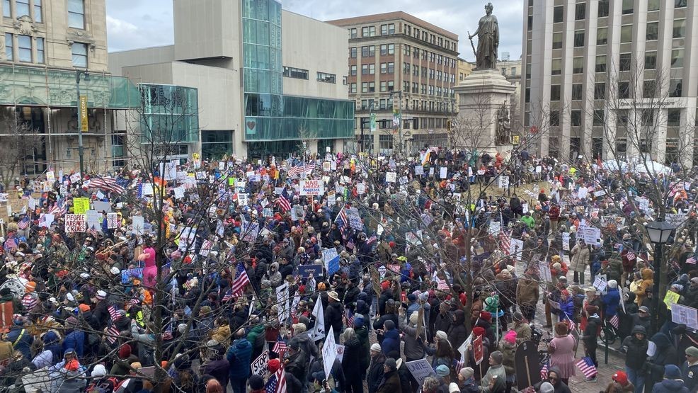 Over 50 Maine communities join 'No Kings' protests as Portland rally ...