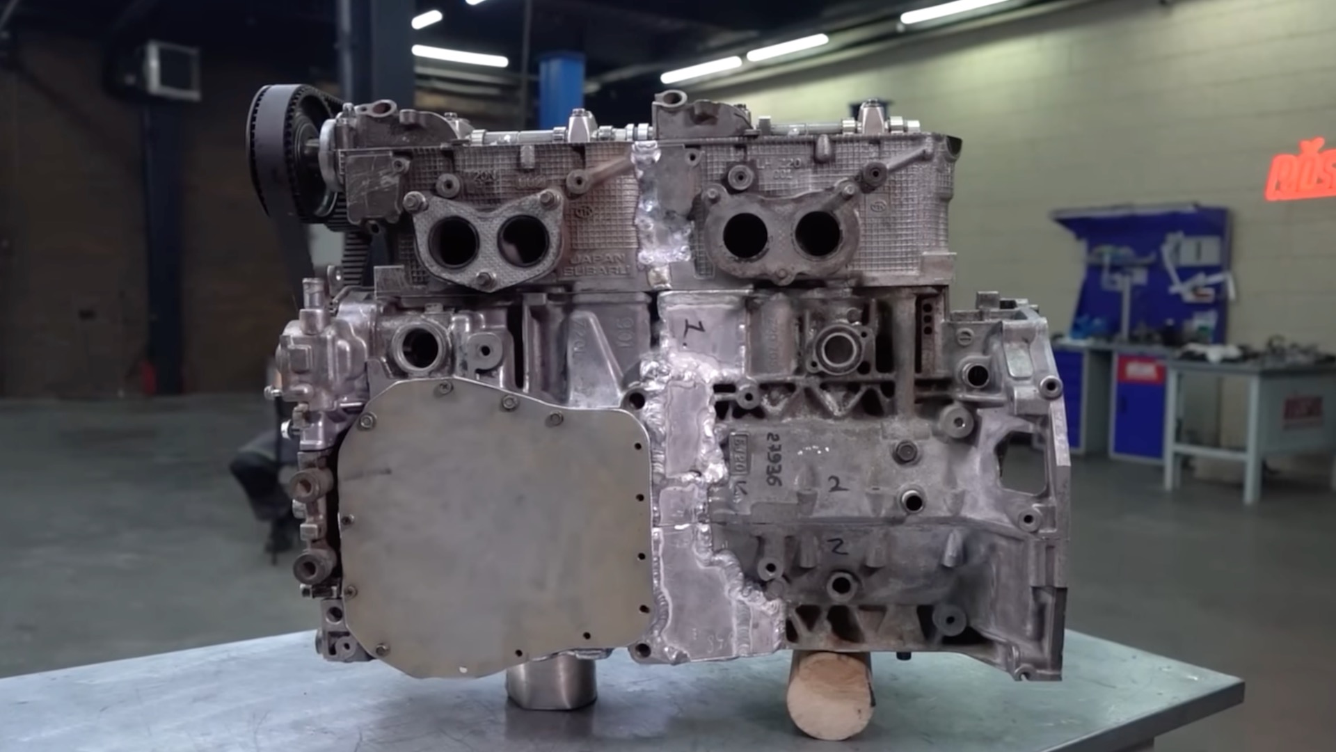But how? Russian mechanics convert Subaru boxer engine into inline-four