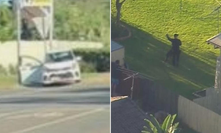 Urgent manhunt underway for shirtless man who allegedly rammed a police car