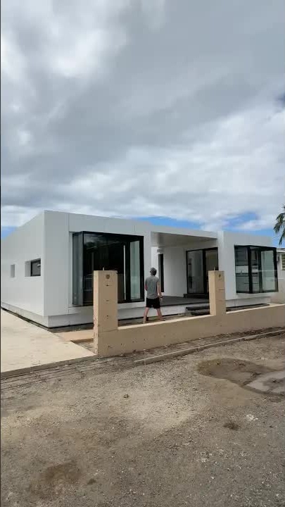 Modern prefab home tour - breezeway connects two units!