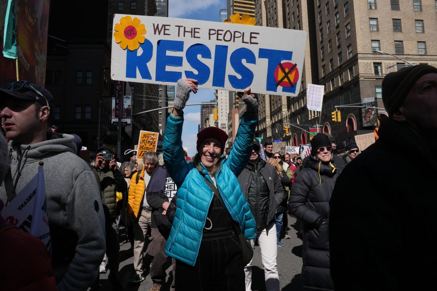 Thousands march from Central Park to Times Square in "No Kings" protest