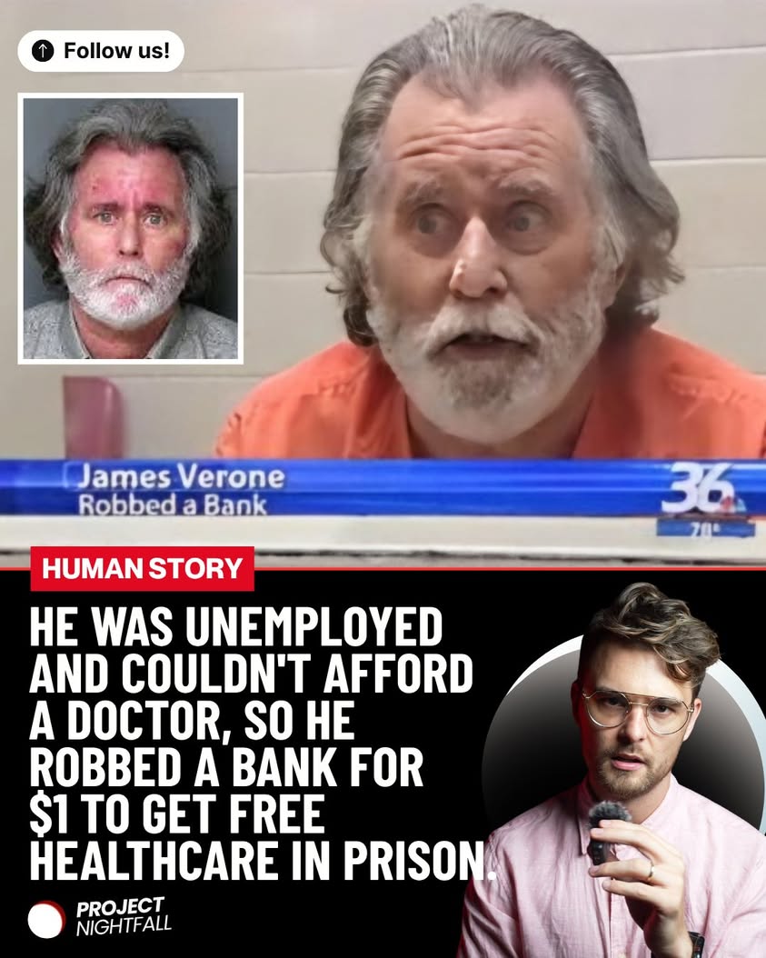 He robbed a bank for a dollar, so prison could save his life