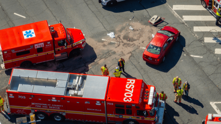 2 hurt in crash involving ambulance in Montgomery County