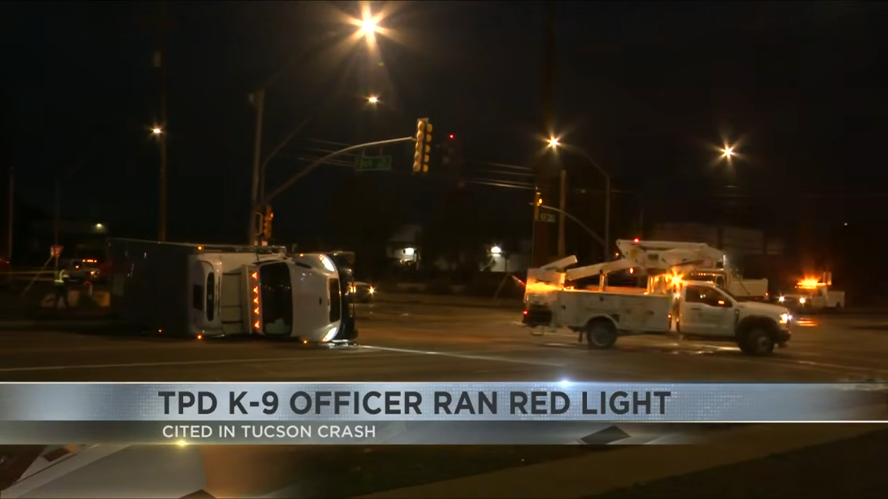 Tucson K-9 cop blows a red light at 3 AM, crashes into a box truck, and somehow the dog is the most relatable victim<br><br>
