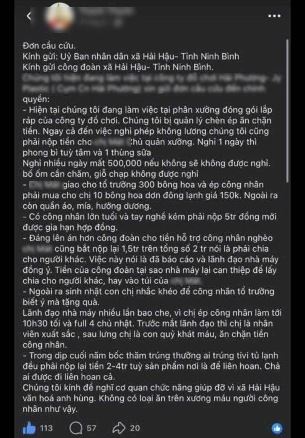 Xác minh thông tin liên quan đến công nhân lan truyền trên mạng ở Ninh Bình