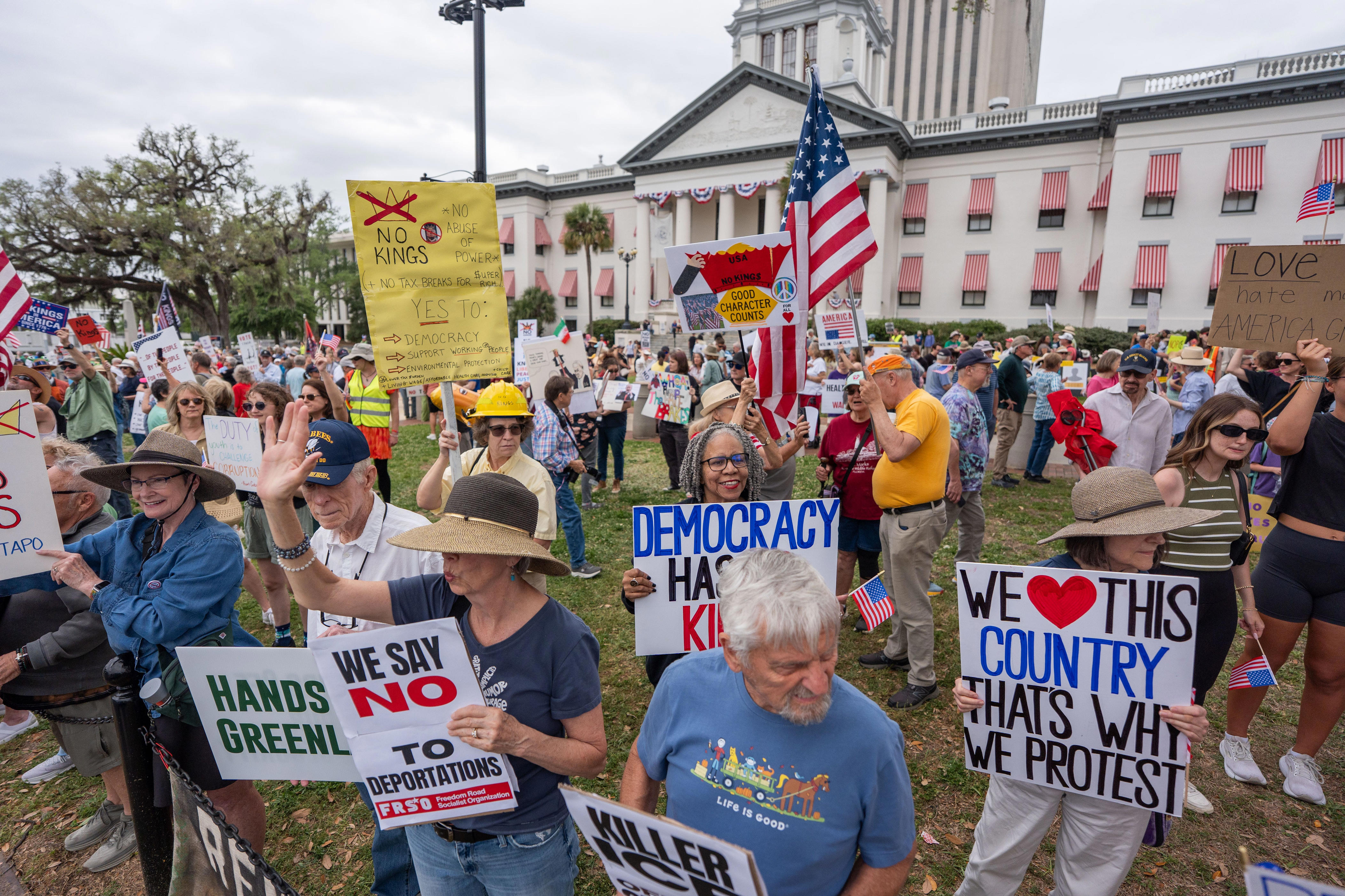 No Kings protest returns to Tallahassee, drawing large crowds