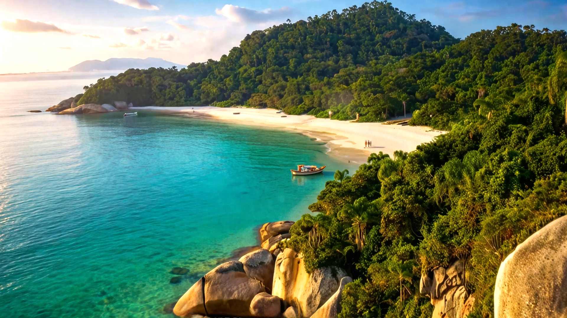 Campeche Island in Brazil with clear water and white sand