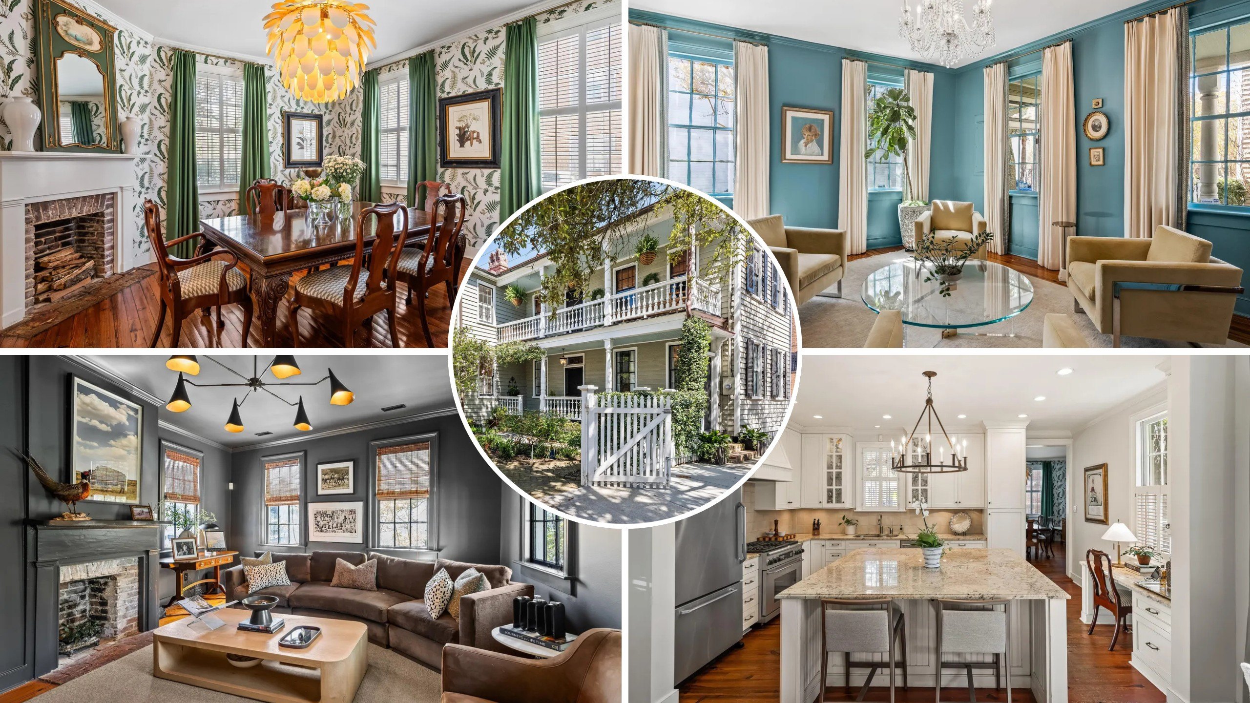 Beautifully renovated 1895 Charleston home with color-drenched rooms ...