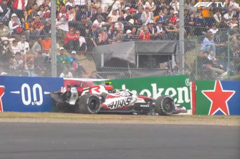 Bearman exits Haas F1 car injured after massive crash at Japanese GP