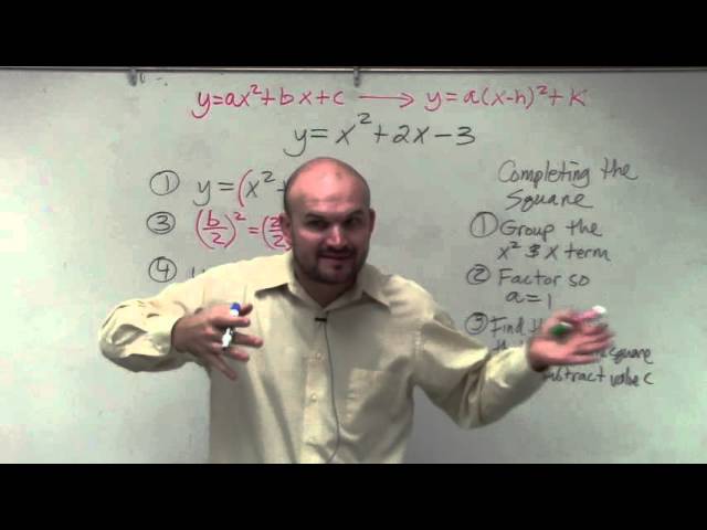 Completing the square to identify the max, min, vertex and axis of symmetry