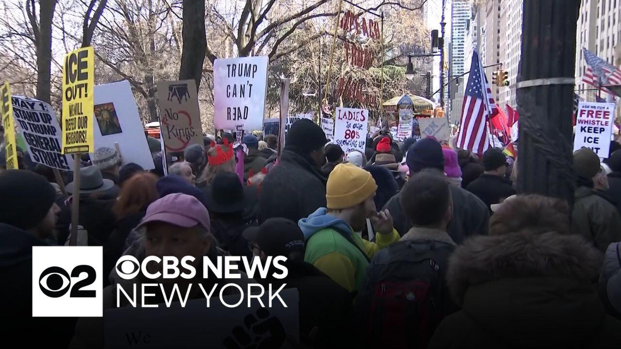 New Yorkers join millions across US in "No Kings" protests