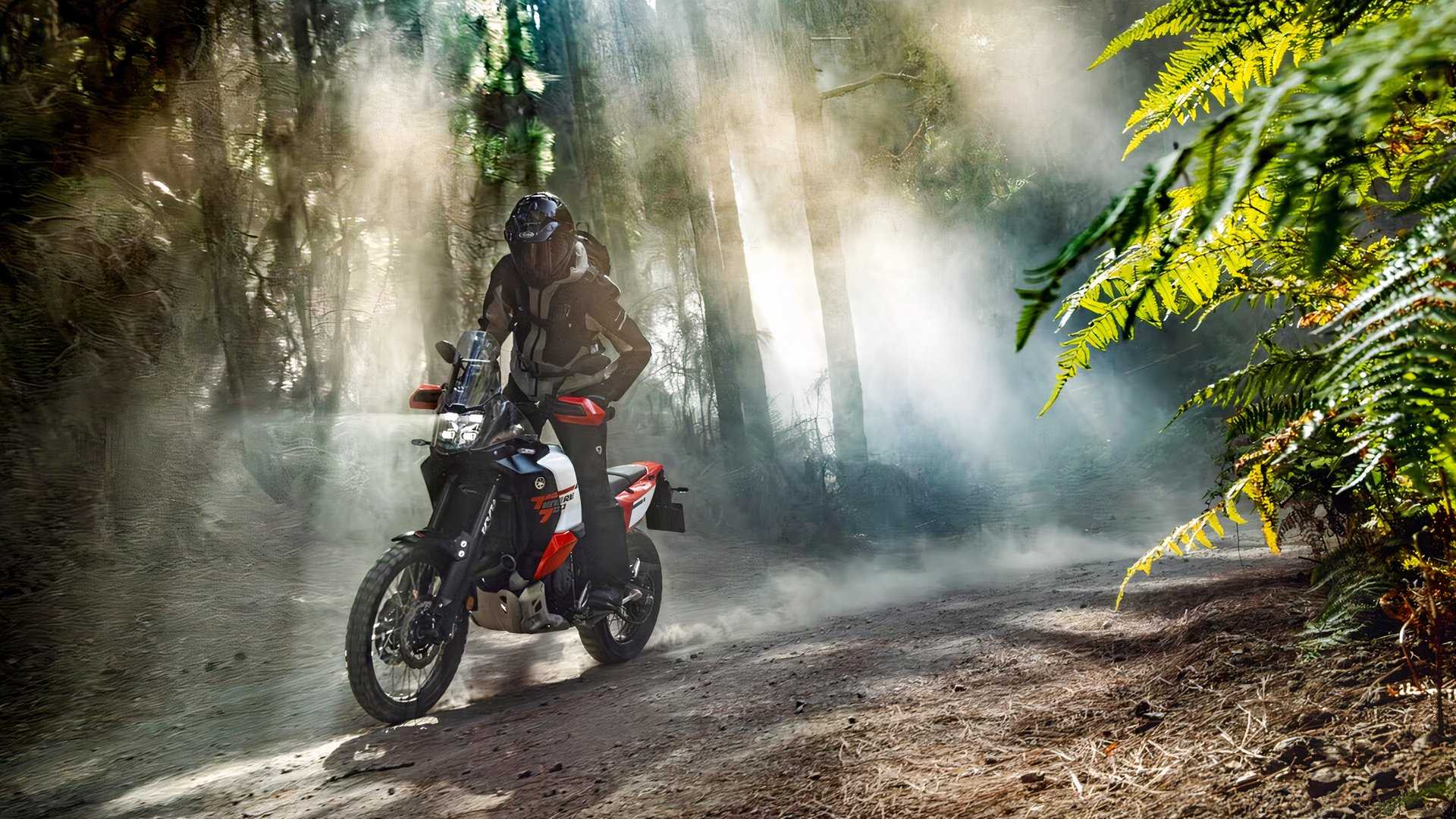 Shot of a 2026 Yamaha Tenere 700 World Raid traveling off-road
