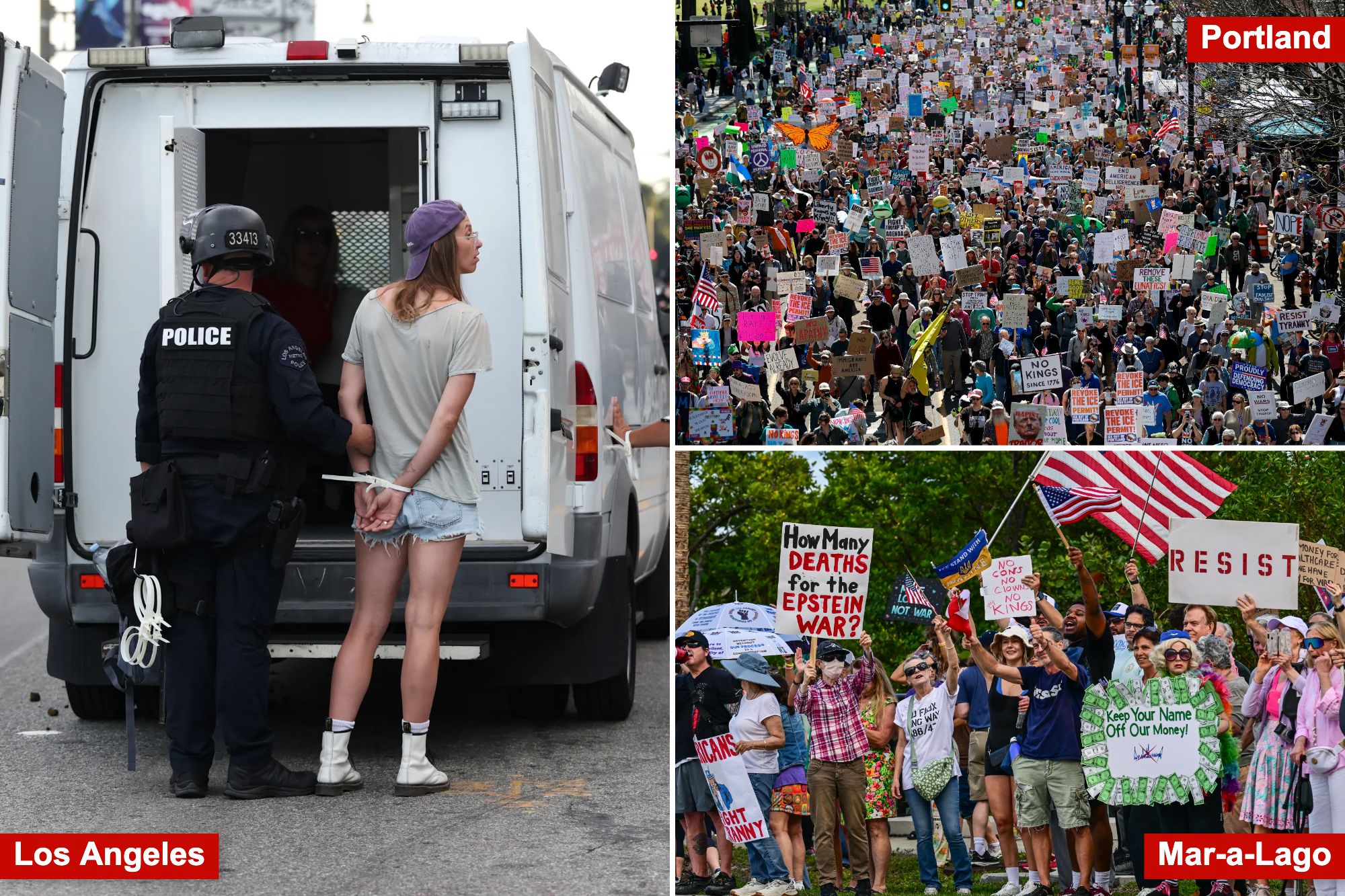 'No Kings' protests turn violent in Portland, LA and Dallas — as rally ...