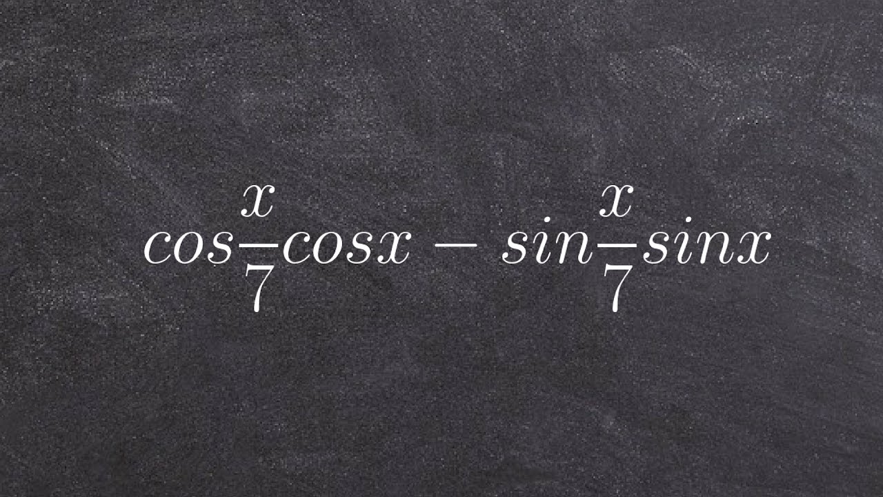 Write an expression as a single trigonometric function using sum and ...