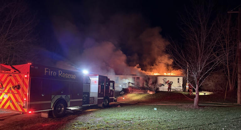 Columbia Township mobile home destroyed in early morning blaze