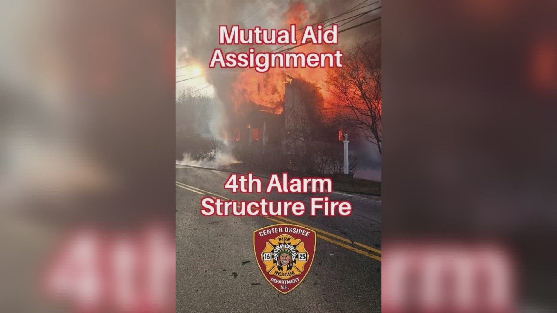 New Hampshire home mostly collapses amid large fire<br><br>