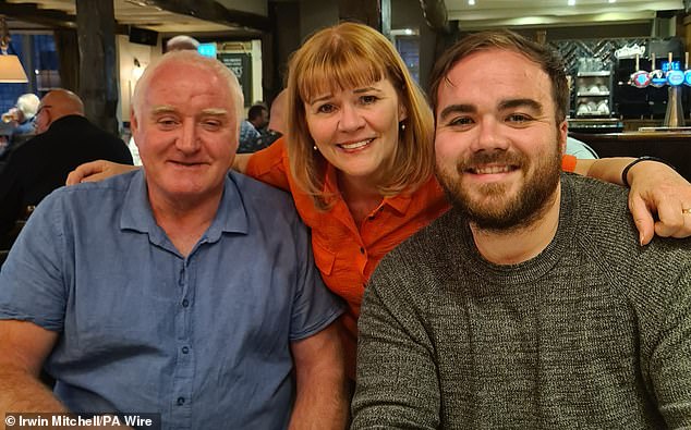 Part time nurse Elena Walsh from Birmingham with her husband and her son. Mrs Walsh tragically died in Cape Verde after being struck down with a stomach bug at Riu Cabo Verde hotel, next door to the ex-Royal Navy man's