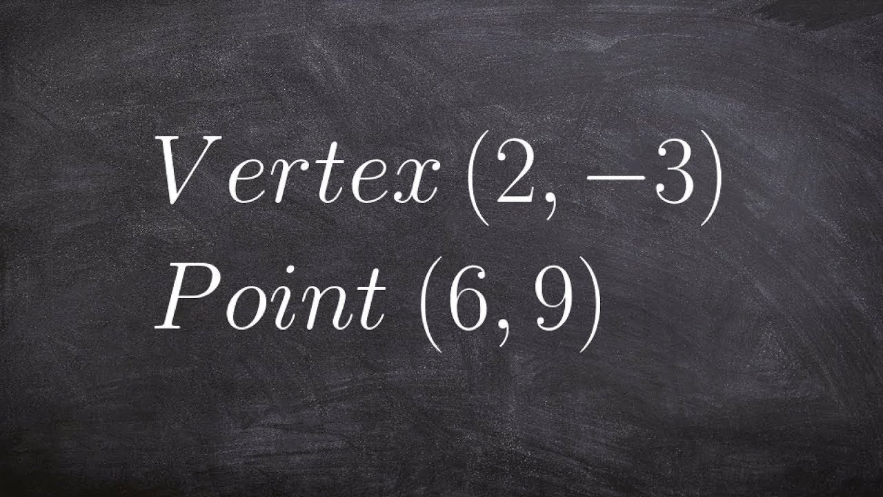 Learn how to write the equation of a parabola given the vertex and a ...