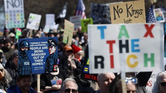 In pics: 'No Kings' protesters rally across US against Donald Trump ...