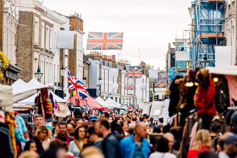 A busy street in the UK
