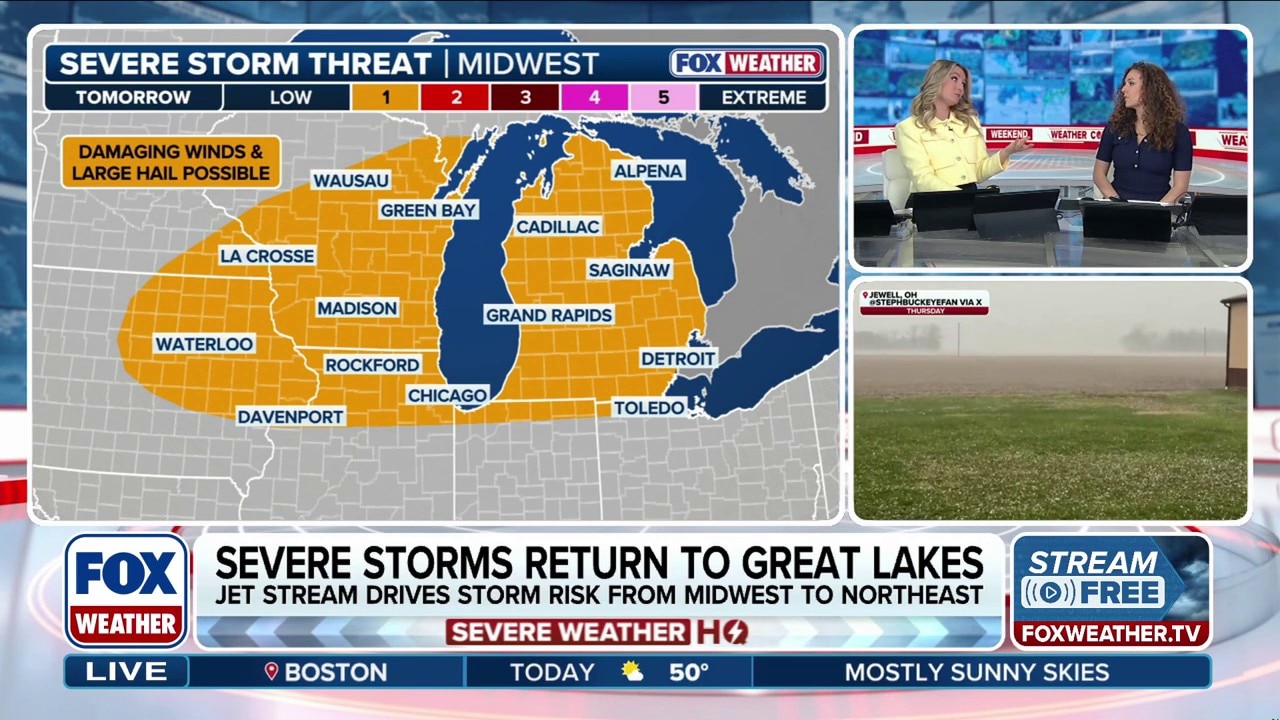 More severe storms target Great Lakes with large hail, heavy rain ...