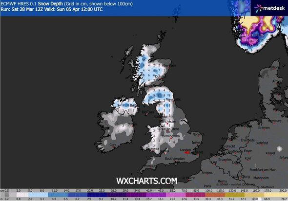 Snow maps show huge 214-mile blizzard burying 16 UK cities - full list