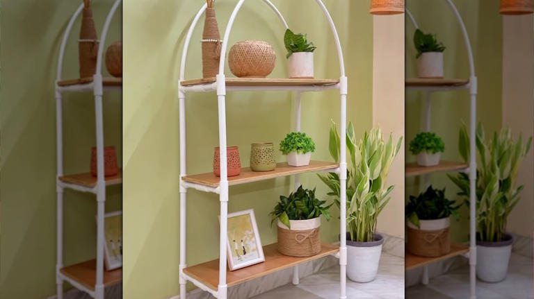 Transform inexpensive PVC pipes into a unique storage shelf - here's how