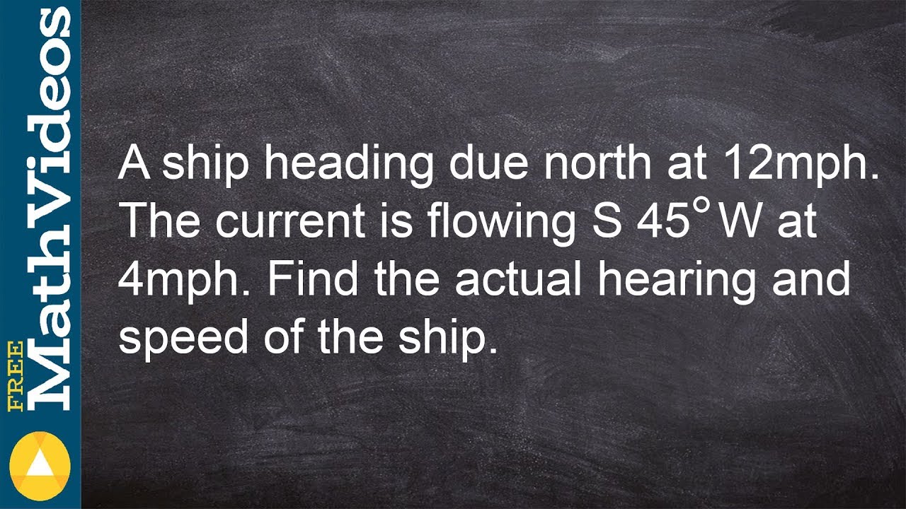 How to find the speed and direction of a boat with current using vectors