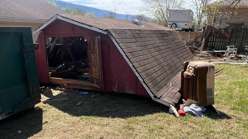 Man hospitalized after shed collapsed on him in Chattanooga Sunday