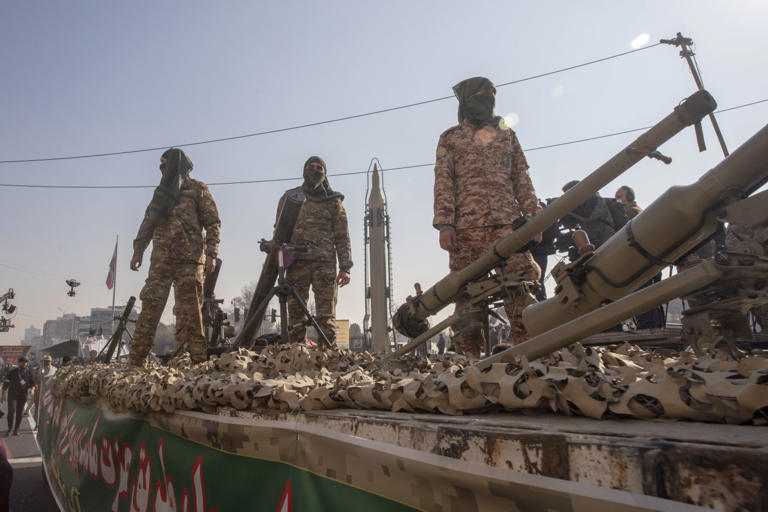 Iranian Basij militia members.