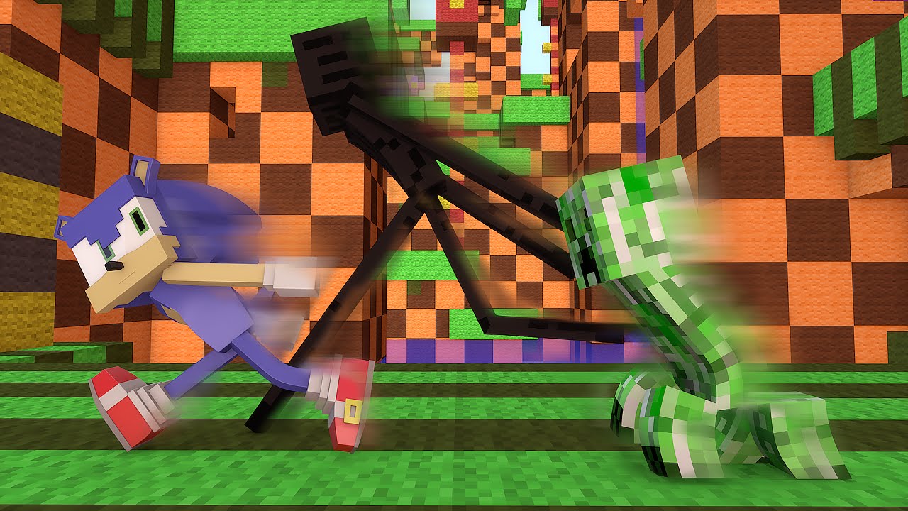 Minecraft escola monstro #56 - corrida do Sonic! Monster school