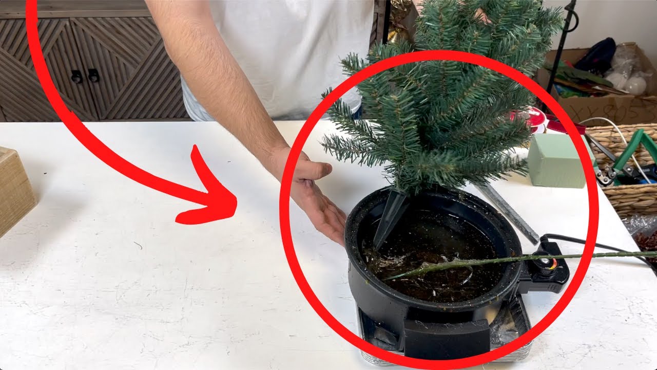 Dip a fake Christmas tree in hot glue - this is amazing!