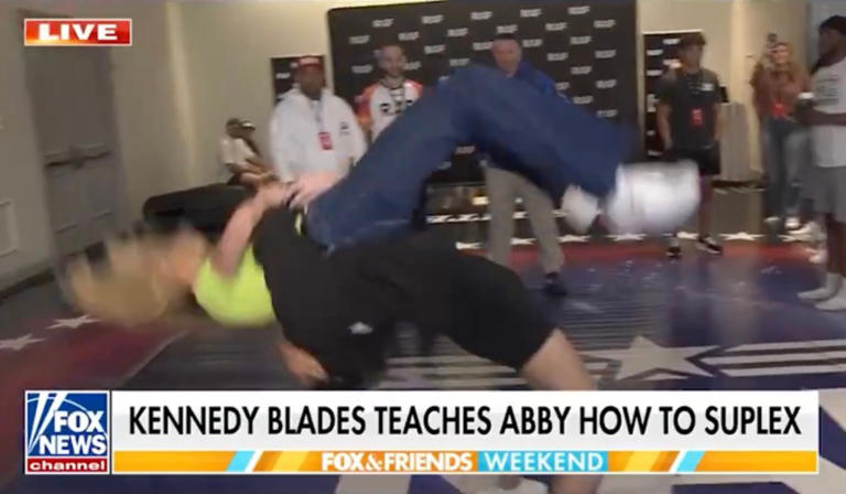 Reporter gets suplexed by pro wrestler in wild live TV moment: 'Like ...