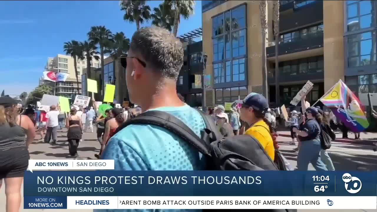 No Kings protest draws thousands in San Diego