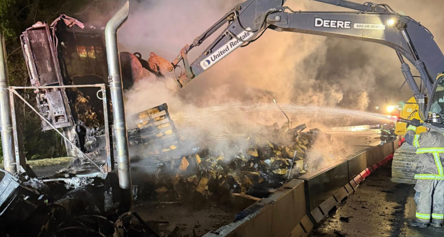 Tractor-trailer crashes, catches on fire on I-95 North in North ...