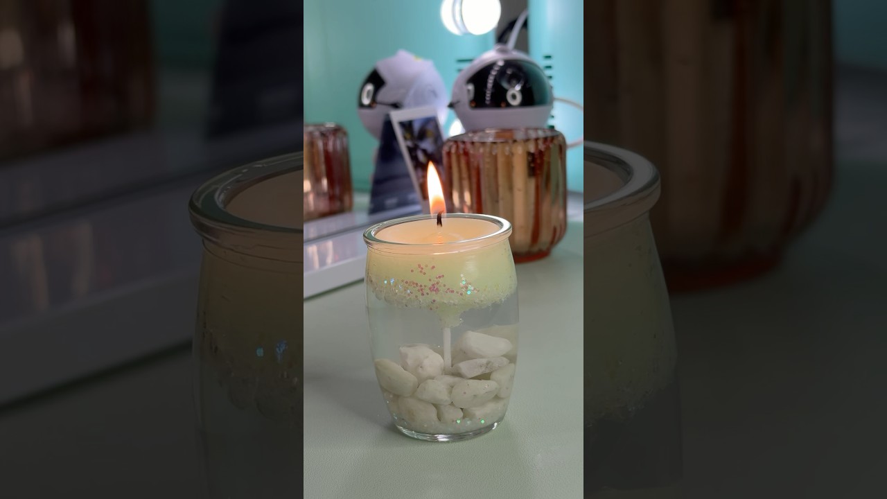 Rock & sparkle candle | ASMR DIY🤍