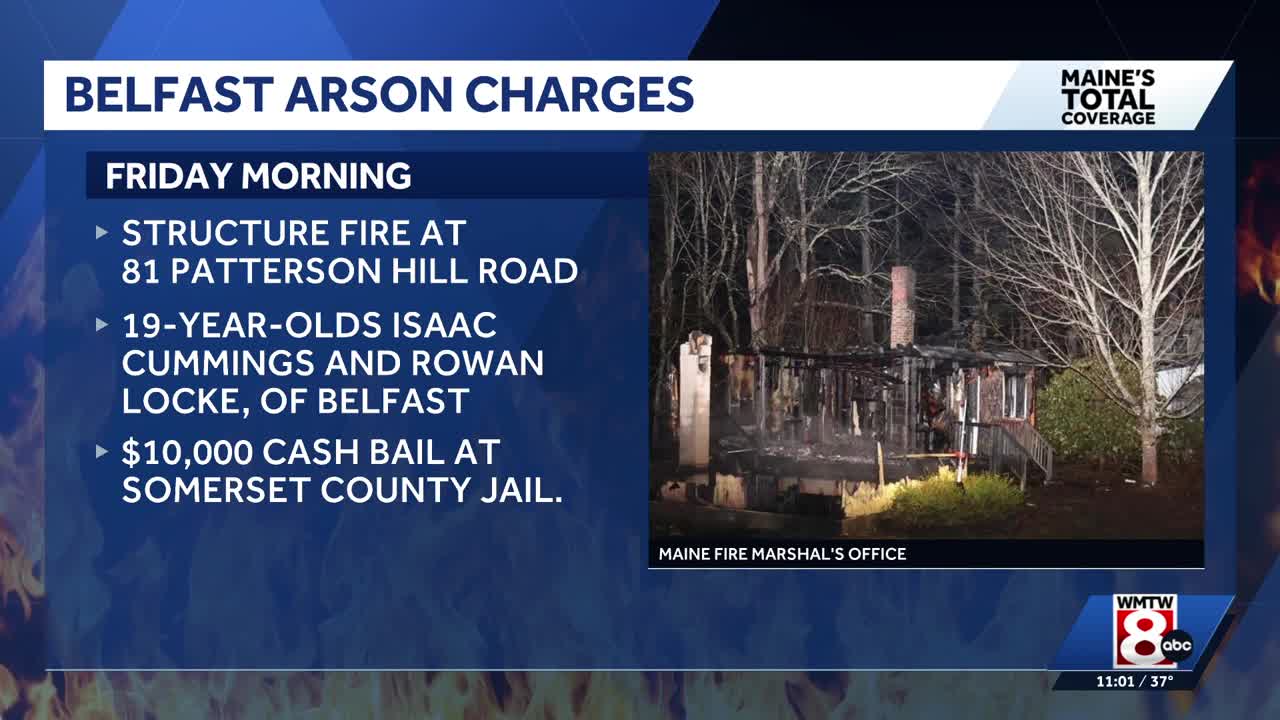Two Maine teens charged in connection to Belfast fire