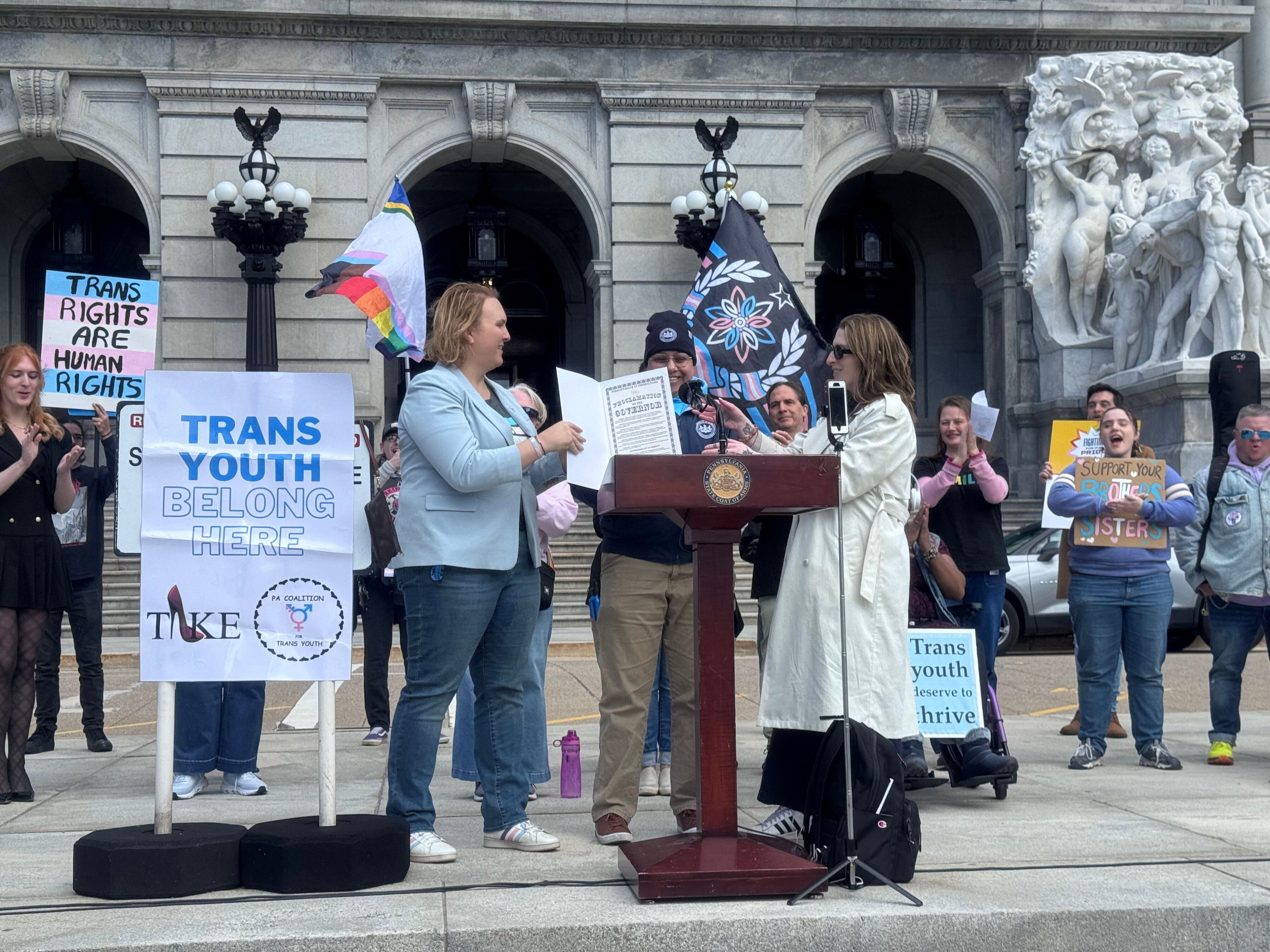 Trans youth rally at Pa. Capitol: 'The system will not save us'