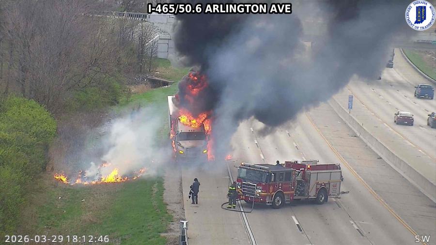 Large semi fire forces hours-long closure of Interstate 465 on ...