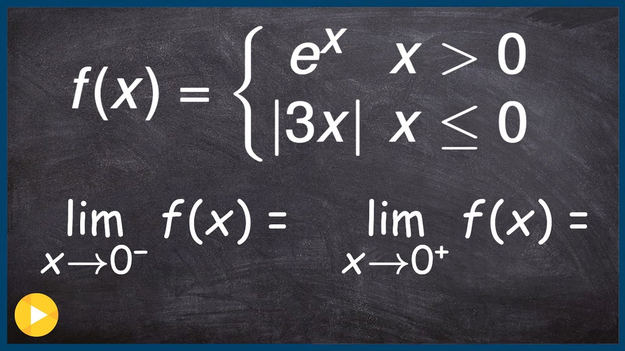Evaluate the left, right and general limit of a piecewise function