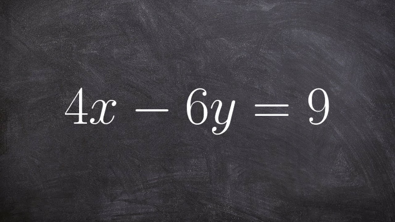 Graphing a linear equation in standard form using the intercept method