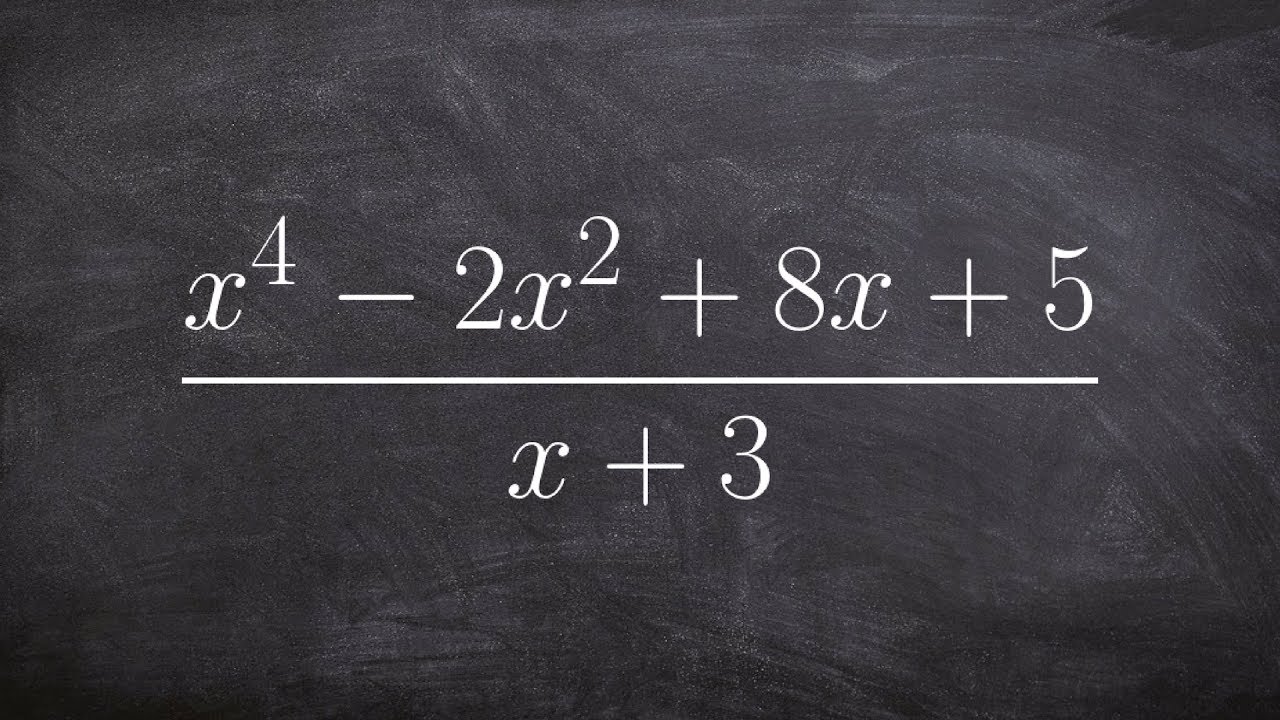 How to use synthetic division to divide polynomials