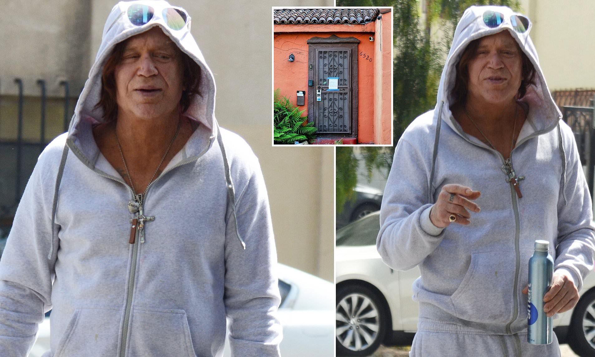 Mickey Rourke resurfaces in first photos since being booted from LA ...