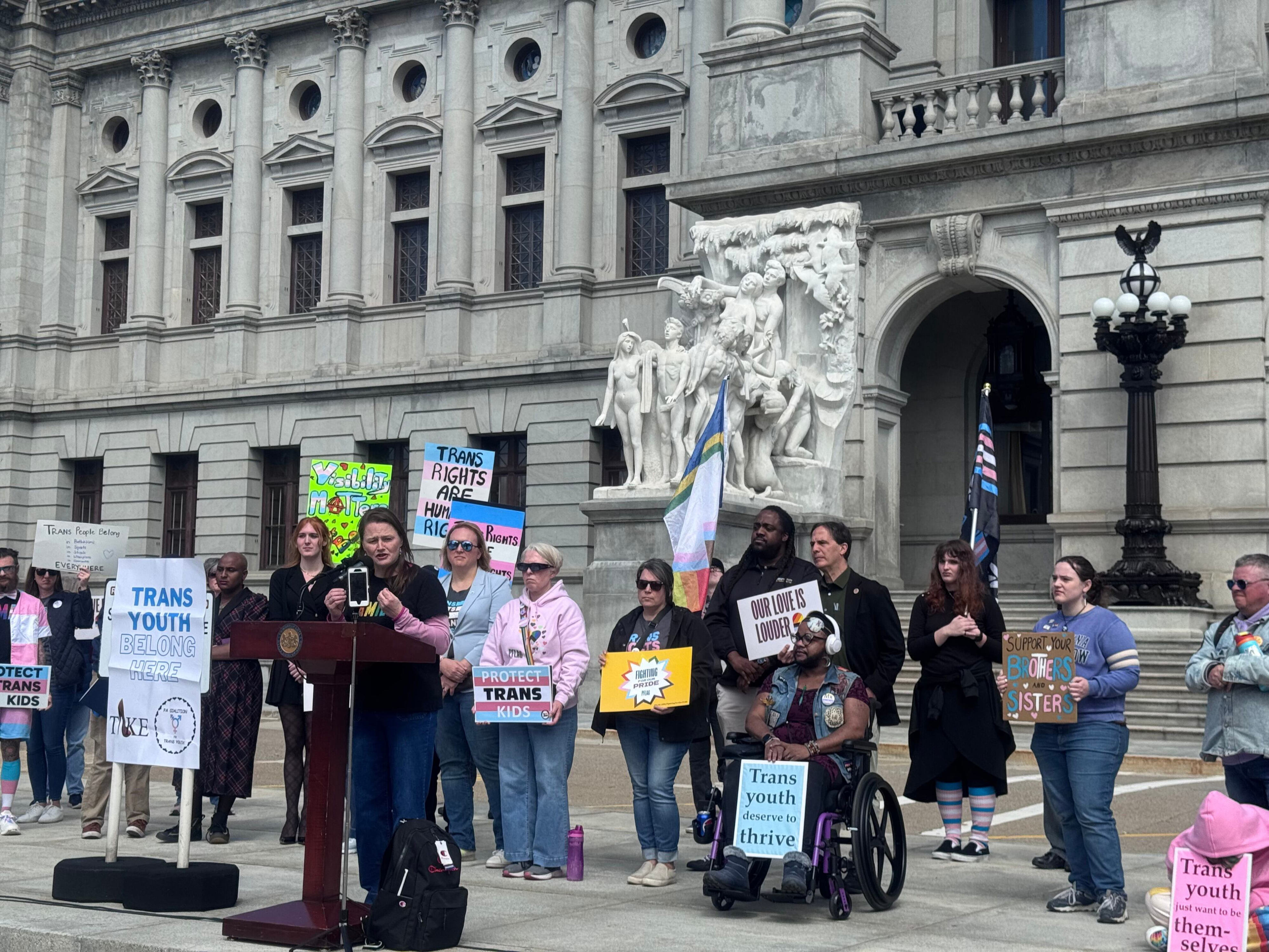 Trans youth rally at Pa. Capitol: 'The system will not save us'