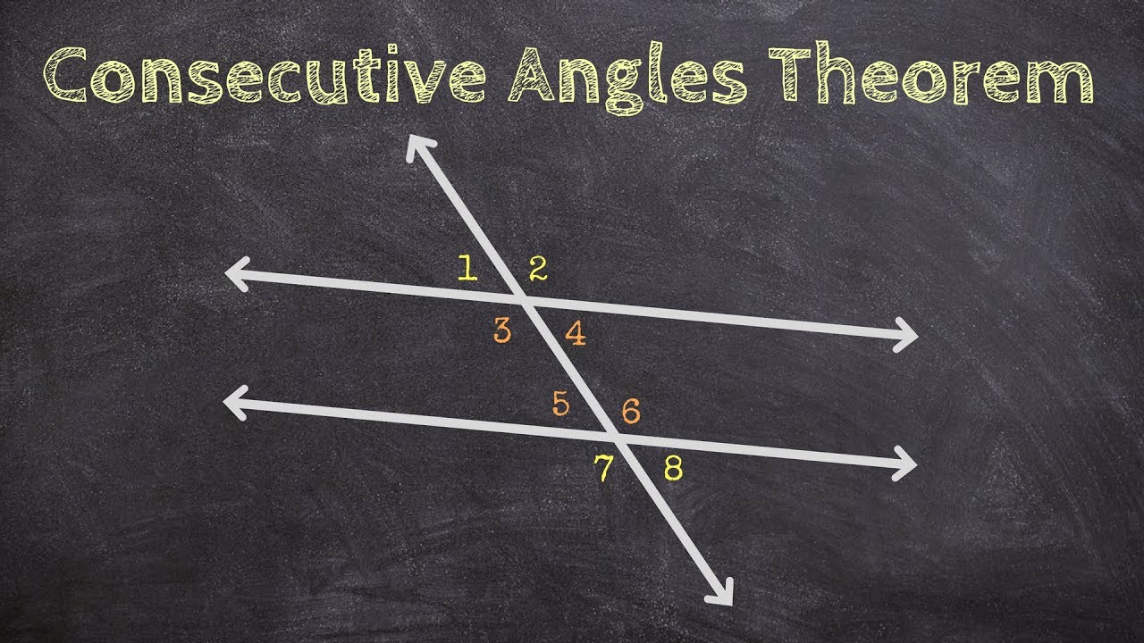 Consecutive angles theorem with parallel lines