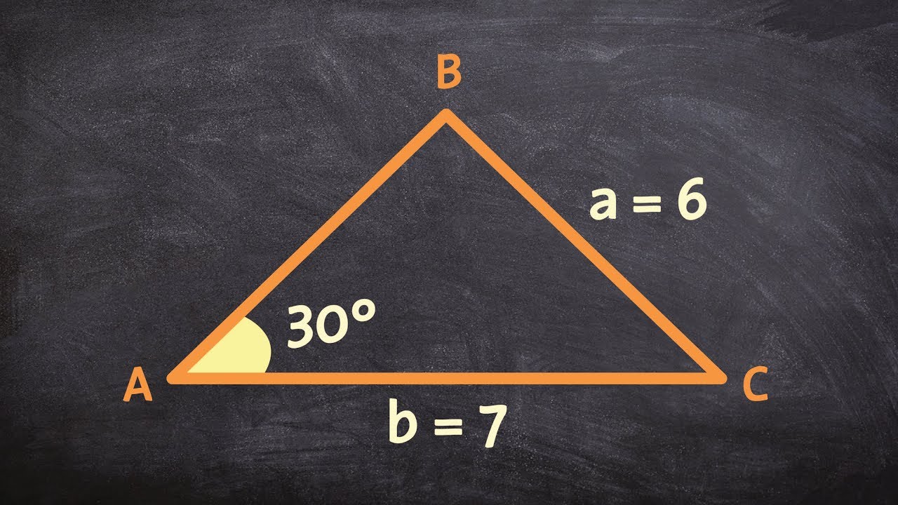 How to find the missing parts of a triangle, SSA ambiguous case, two ...