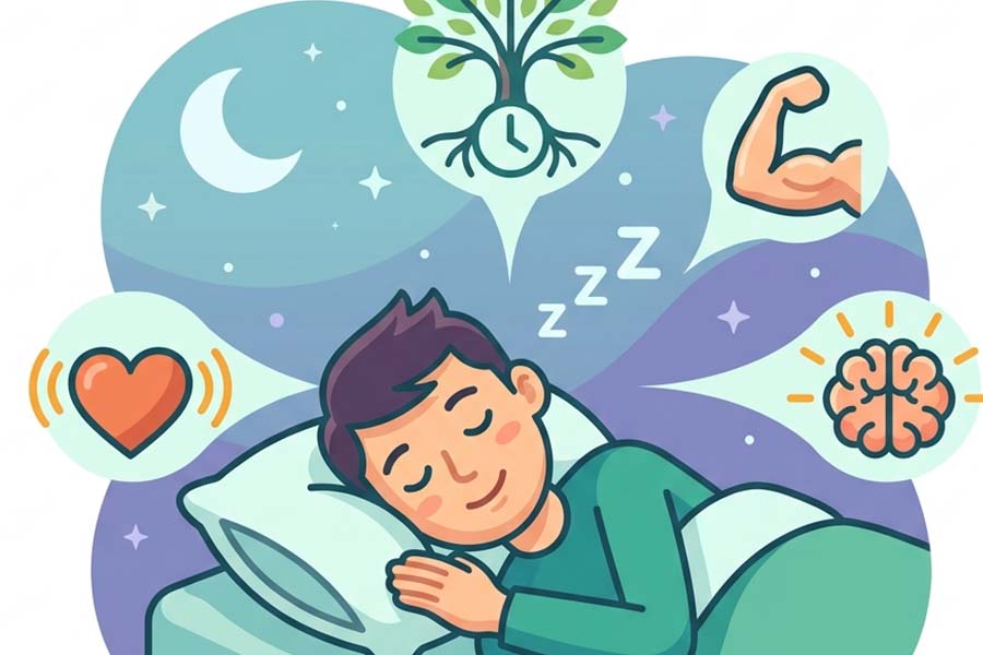 Giấc ngủ đóng vai trò quyết định đến sức khỏe và tuổi thọ. Đồ họa: Thiện Nhân
