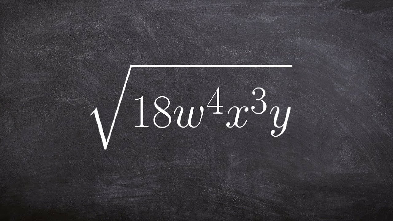 Simplify the square root of a number with multiple variables
