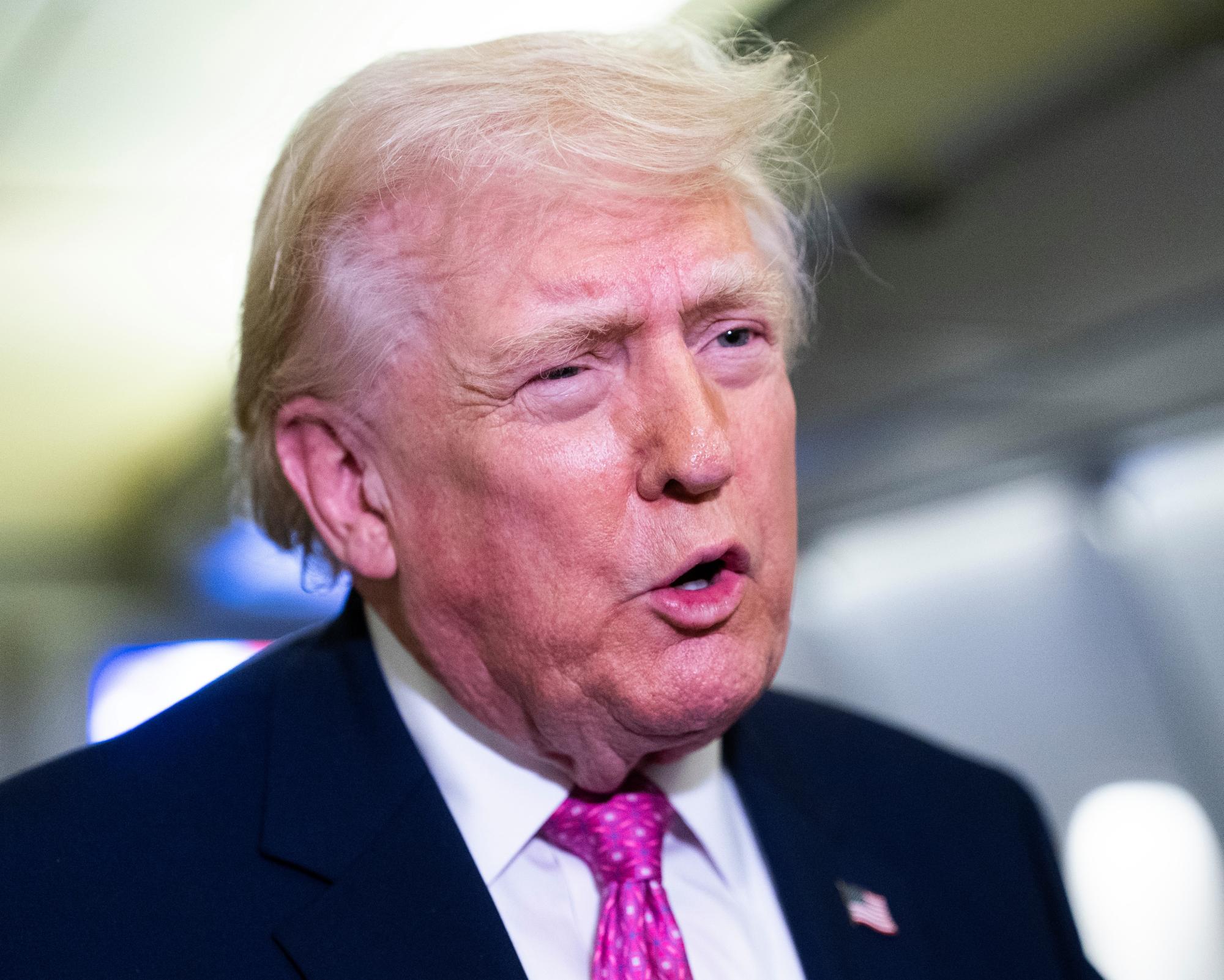 Donald Trump told the FT: ‘Maybe we take Kharg Island, maybe we don’t. We have a lot of options.’ Photograph: Nathan Howard/Getty Images